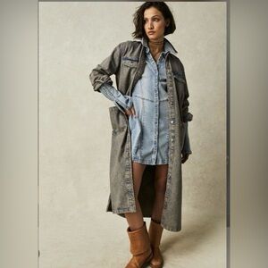 Free People Anna Lou Denim Duster